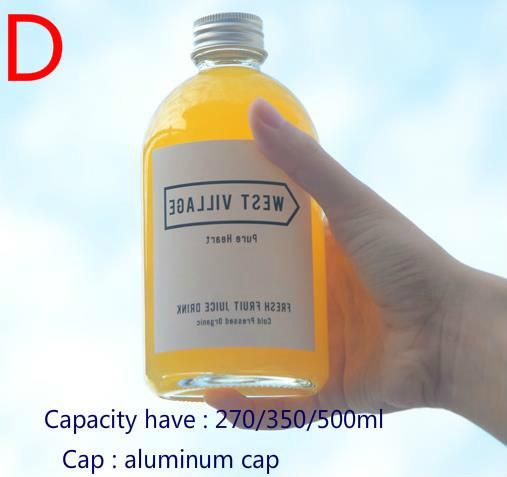 16oz Glass Bottle with Screw Cap for Juice Beverage Packing