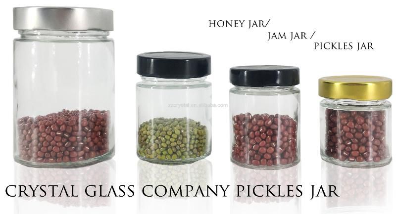 Six Edge Lead Free Baby Food Glass Container Jar Nuts Jar