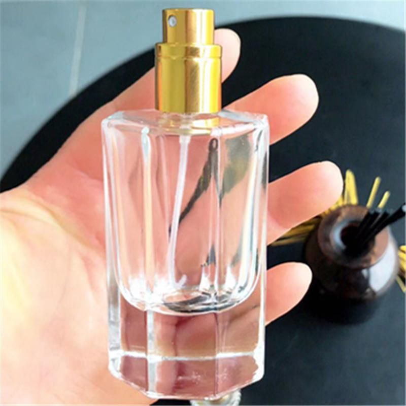 40ml Mini Travel Perfume Bottle Cosmetic Container Empty Metal Spray Bottle Clear Glass Material
