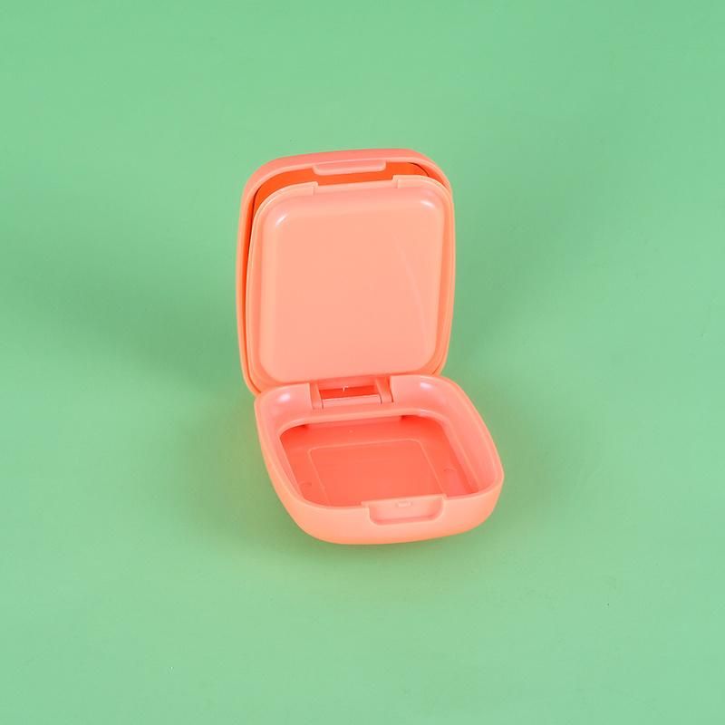 New Design Orange Color Double Layers Compact Powder Case Foundation Case Eyebrow Case with Mirror