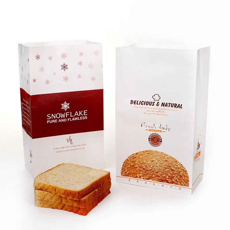 Disposable Bakery Food Packaging Kraft Paper Bag with Square Bottom