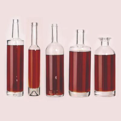 High Quality 750ml 75cl Glass Liquor Spirits Wine Brandy Bottle with High Transparency and Whiteness