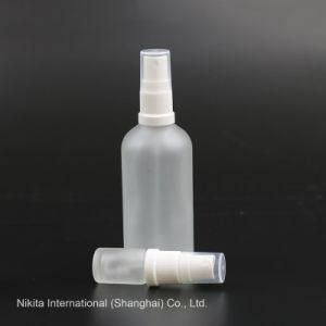 Frosted Transparent Glass Oil Bottle with White Sprayer, Dropper Bottle (NBG23A)