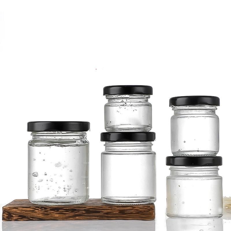 Personalized Carton Custom Label 25ml 30ml Glass Mini Jam Jar with Lids