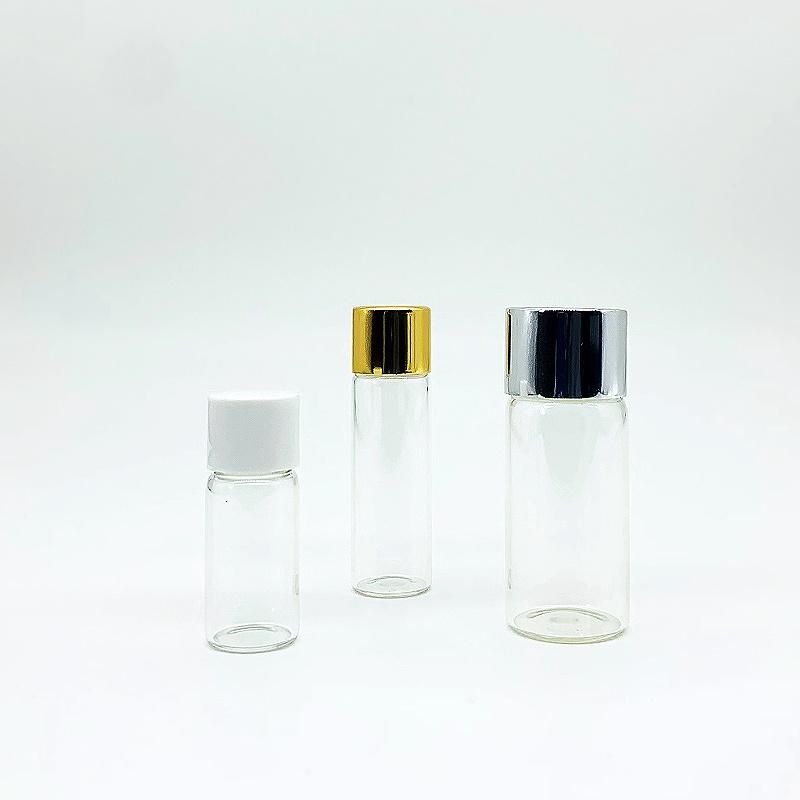 China Manufactory Cosmetic Glass Vial Bottle with Cap for Essential Oil Sample Bottle