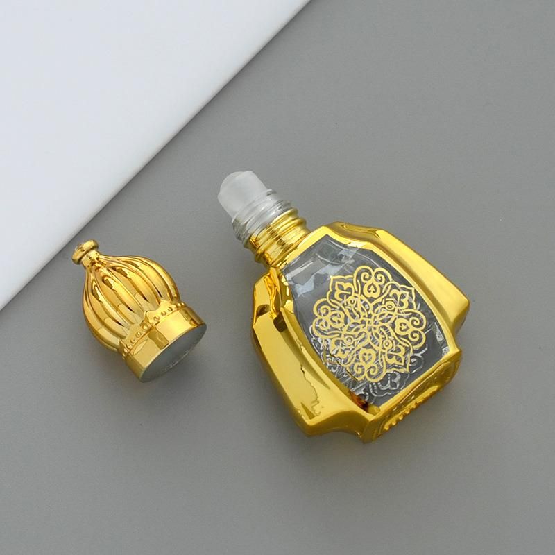 10ml Essential Oil Roll on Glass Bottles Silver/ Golden Arabic Style Perfume Bottle