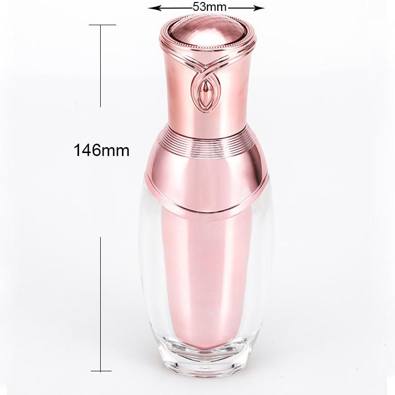 50ml Pink Silver Empty Acrylic Pump Lotion Bottle