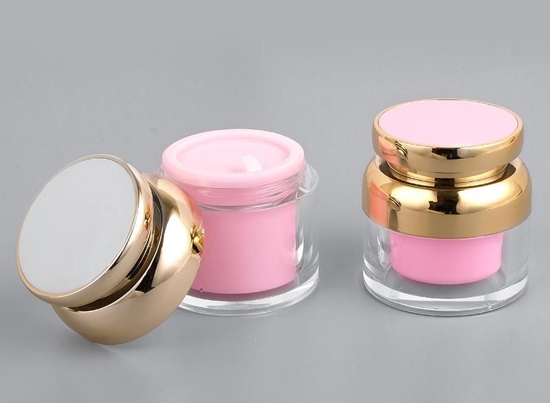 in Stock Pink Silver Hot Sale 30g 50g Luxury Cream Jar Cosmetic Plastic Acrylic Jar Container