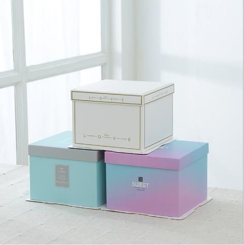 Wholesale 4 "6" 8 "10" 12 "Birthday Party Wedding Cupcake Box Western Pastry Baking Box Color Paper Window Cake Shaped Packaging Box