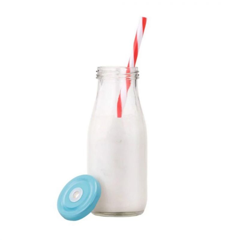 300 Ml Round-Square Juice Beverage Milk Glass Bottles Free Samples