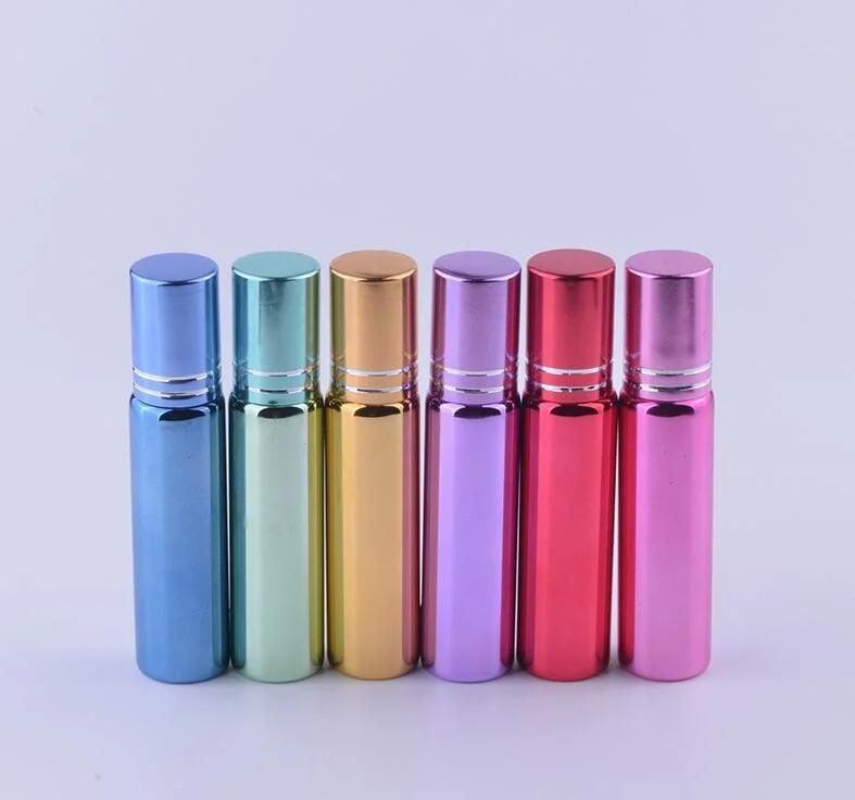 10ml Hot Sale 6 Colors UV Glass Roller Ball Parfum Bottles, High-Quality Mini Roll-on Bottle for Essential Oils