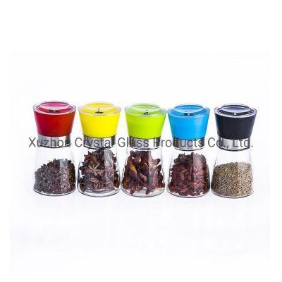 Wholesale 180ml Manual Mills Spice Salt Bottle Glass Bottle Grinder