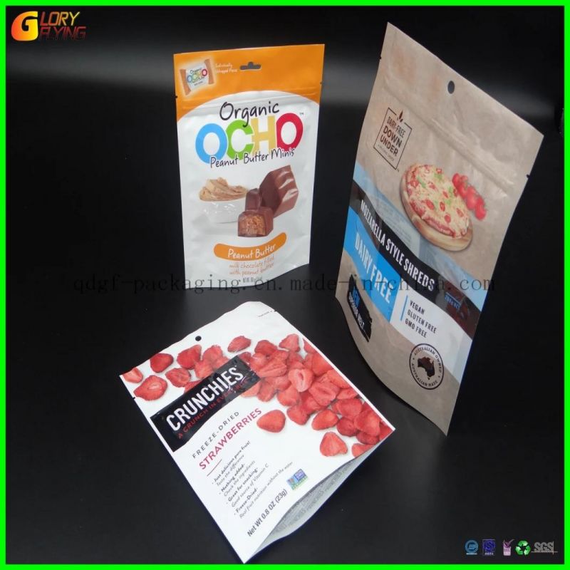 Frozen& Dry Food Packaging Bag Stand up Pouch Coffee Tea Vacuum Candy Chocolate Pet Snack Biodegradable Kraft Paper Packing/Plastic Bags