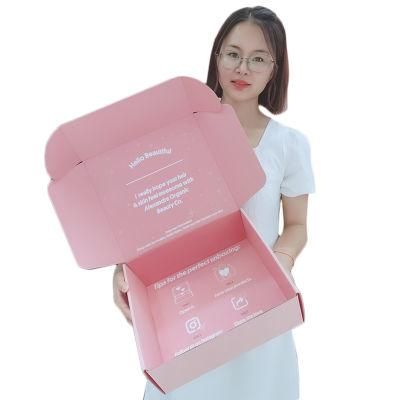 Wholesale Customized Printed Pink Gift Mailer Packaging Cardboard Corrugated Paper Carton Box