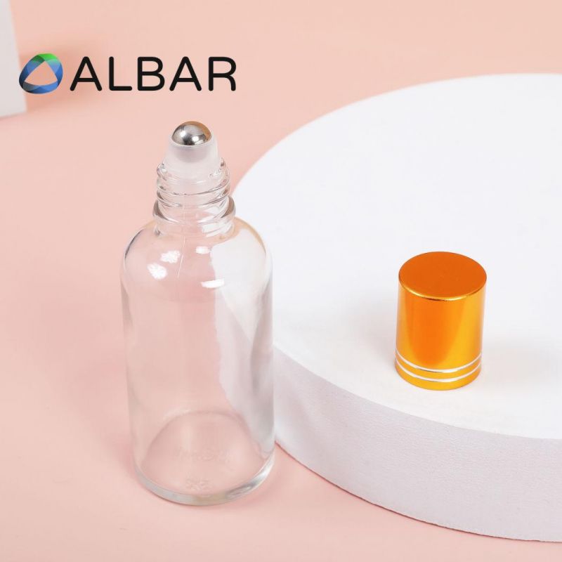 Metal Roll on Ball Round Screw Cap Twist Cap Glass Bottles for Serum Liquid Lotion