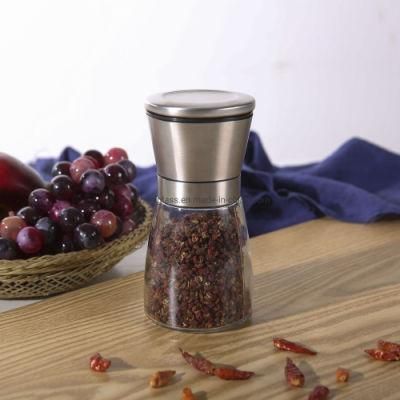 Custom Manual Salt Pepper Mill Spice Glass Grinder Bottle 5oz