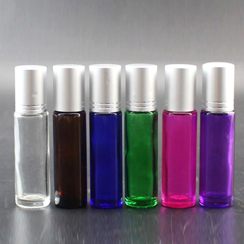 High Quality Clear Amber 5ml 15ml 10ml 20ml Glass Roll on Bottles with Stainless Steel Ball Essential Oil Roller Bottle