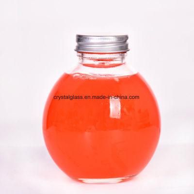 Boston Round Juice Bottle with Aluminum Cap Beverage Glass Boston Bottle 250ml 500ml 1000ml