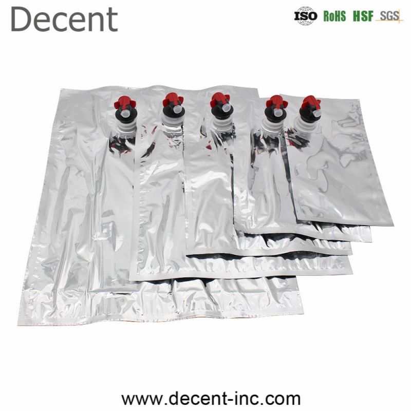 Custom Reusable Liquid Bag-in-Box Oil Drink Juice Aluminum Foil Packaging Red Wine Bag in Box with Valve