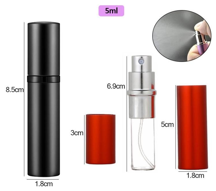 Custom 5ml Empty Luxury Travel Atomizer Makeup Cosmetic Packaging Mini Spray Perfume Bottle