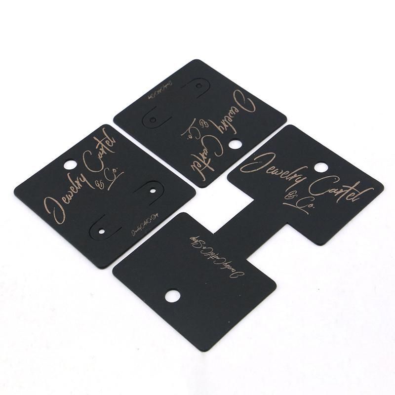 Black Card Paper Jewelry Display Card with Print Gold Foiling Logo