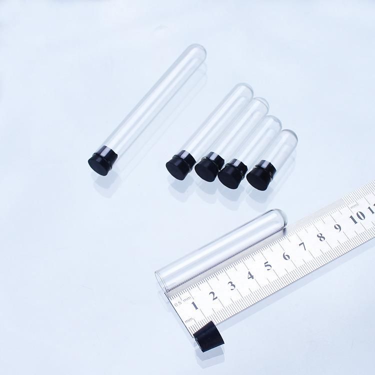 12mm Diameter Tube Bottle in Round Bottom with Black Silicone Pug