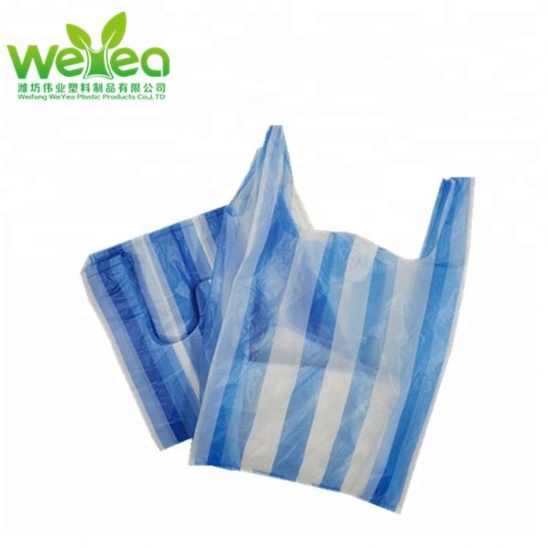 Wholesale Striped Handle Bulk Shopping Bags, Shopping Custom T Shirt Bags