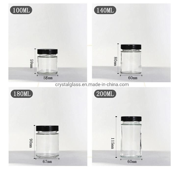 Glass Wide Muoth Jhoney Jar with Tin Customized Color Lid