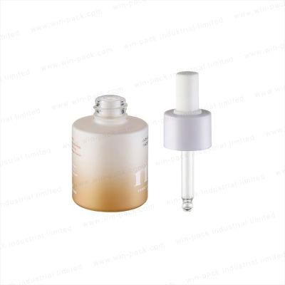 Dropper Container Luxury New Design Gradient Color Glass Dropper Bottles with Square Shape Rubber 30ml