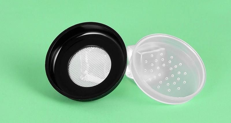 15g Empty Round Plastic Loose Powder Case for Glitter Powder with Mirror