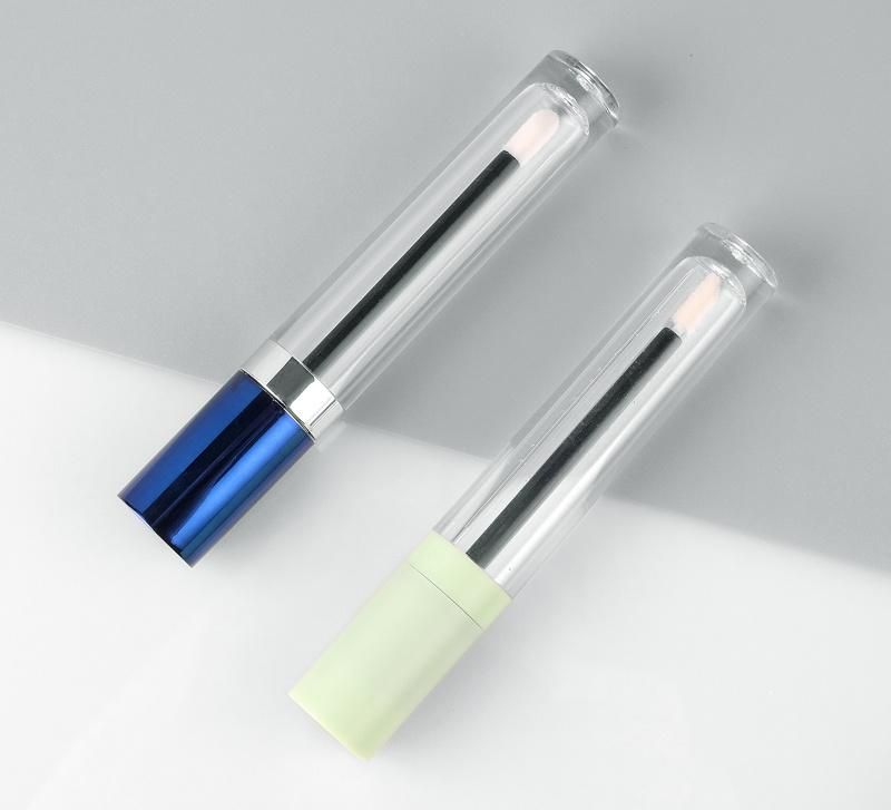 Wholesale blue Green Transparent Lip Gloss Cosmetic Tubes Round Lip Gloss Packaging Private Label Lip Tint Containers