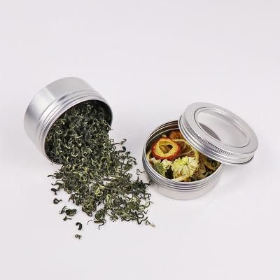 Cosmetic Silver Color Food Grade Tin Aluminum Jar with Window