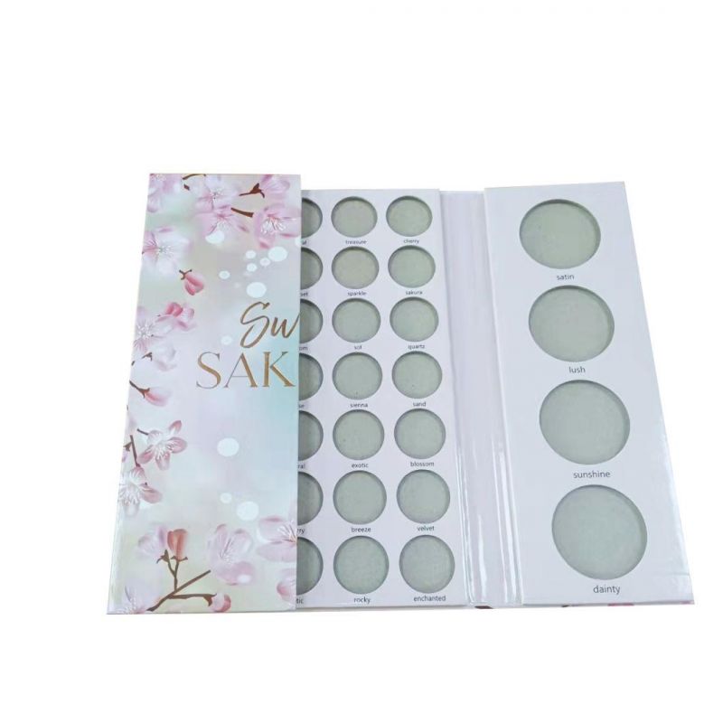 OEM Any Shape Makeup Eye Shadow Palette Private Label Door Open Golden Hot Stamping Label Eyeshadow Empty Container