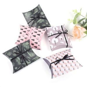 Jewelry Small Gift Packaging Pillow Box Spot Wholesale Folding Paper Color Box