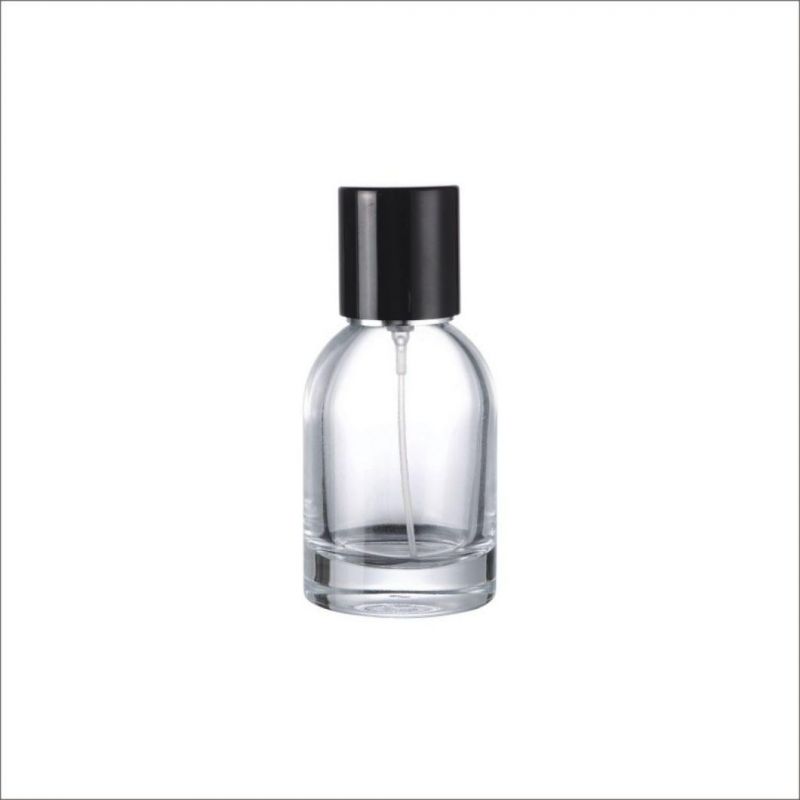 50ml Round Glass Empty Perfume Bottle Black Magnet Cover Cylinder Bottle Perfume