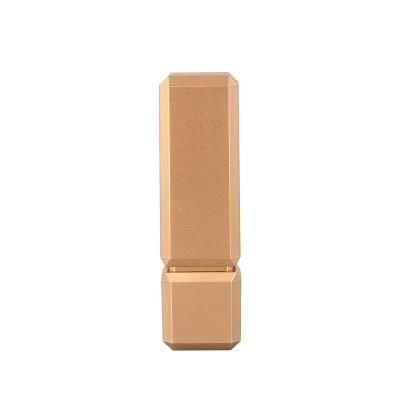 High Quality Luxury Gold Square Frosted Lipstick Empty Case Lip Balm Tubes Container