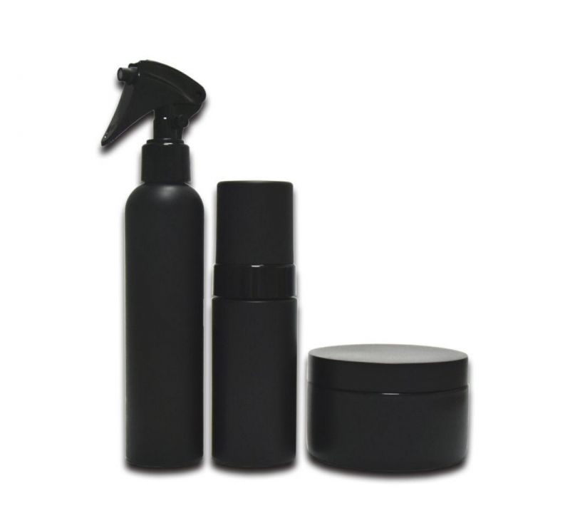 150ml 200ml Black Cosmetic Packaging Spray Bottle Trigger Spray Bottle Plastic Foam Pump Bottle Round Plastic Jar