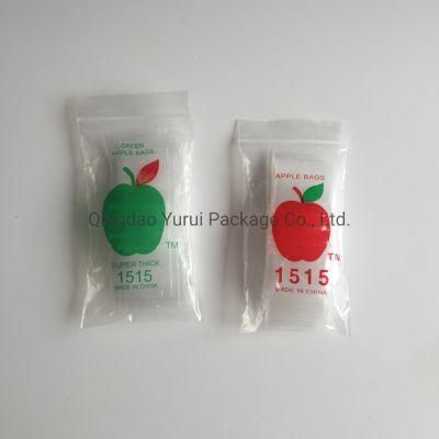 Transparent FDA Grade Reusable Apple Mini Ziplock Bag