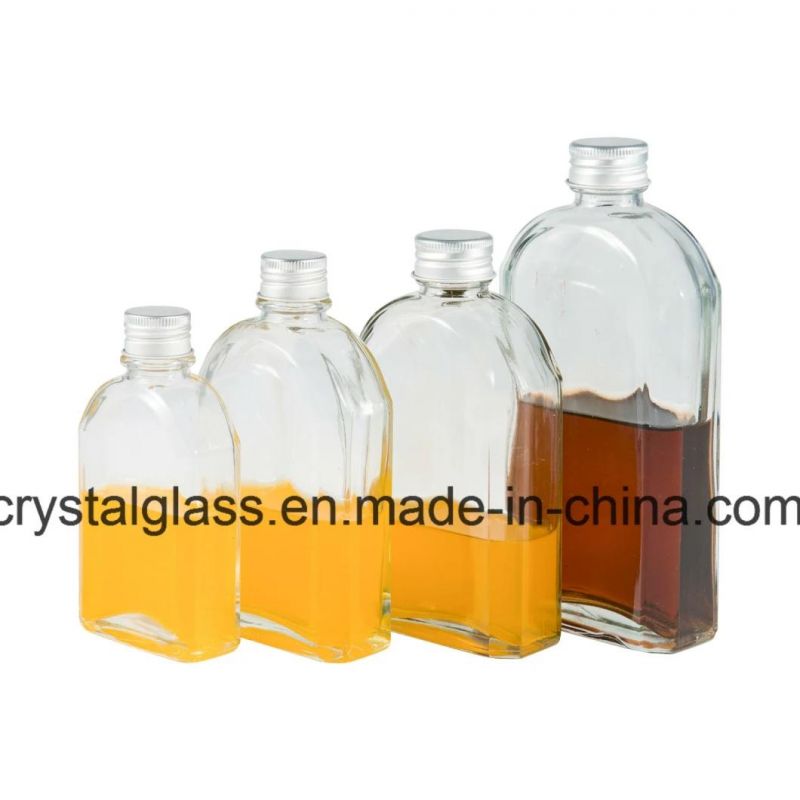 Round Glass Ring Neck Soy Sauce Jam Bottle with Plastic Tamper Evident Lid Metal Lid