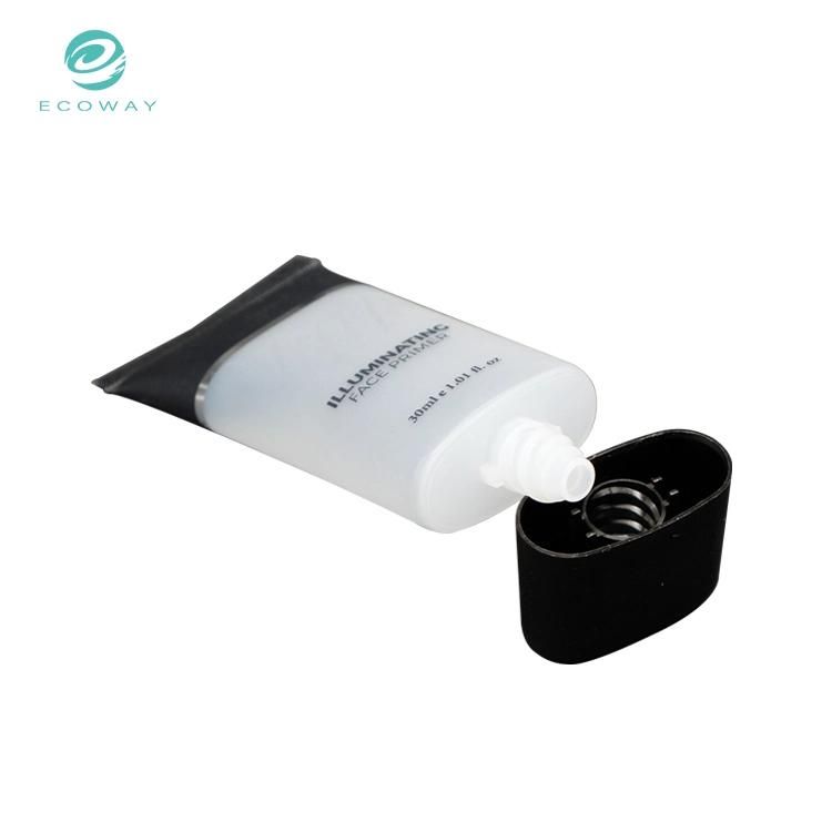 Black Flat Screw Cap Squeeze Soft Tube Custom Logo Text Bb and Cc Cream Packaging Tube