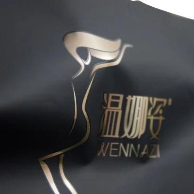 Customized Underwear Black Aluminium Foil Ziplock Bag with Gold Printing