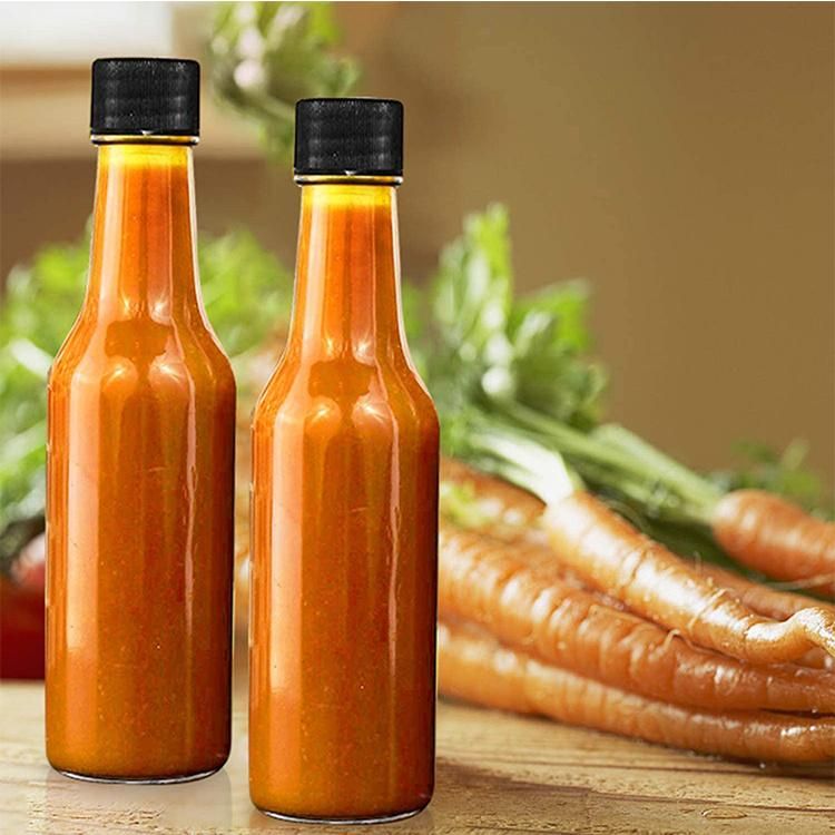 150ml 250ml Empty Clear Round Glass Hot Sauce Bottle Chili Sauce Glass Bottle