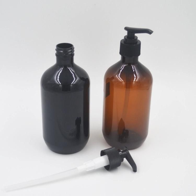 Manufacturer Amber Gray Green 500ml Transparent Empty Pet Plastic Shampoo Bottle with Lition Pump