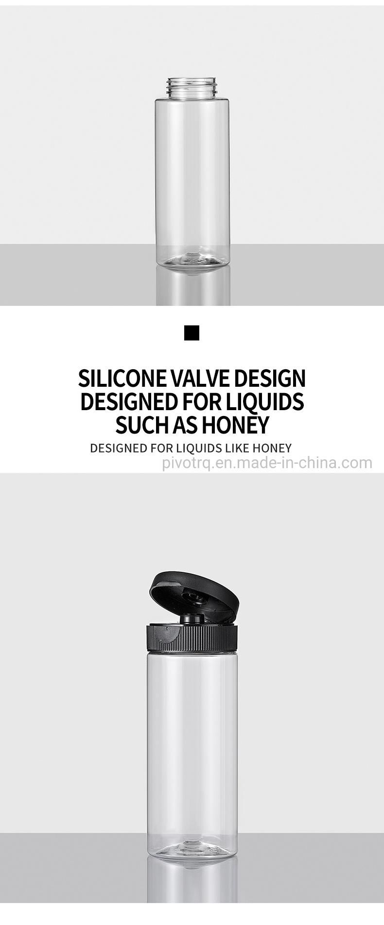 500g 340g Plastic Pet Honey Bottle with Silicone Valve Cap for Honey