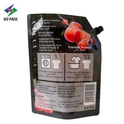 Dq Pack Laminated Material Top Spout Pouch Custom Printed Nozzle Bag Detergent Liquid Packaging Bag Spout Pouch