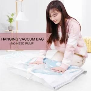 Plastic Hanging Vacuum Storage Bags Space Saver Vacuum Sealed Storage Bags for Clothes