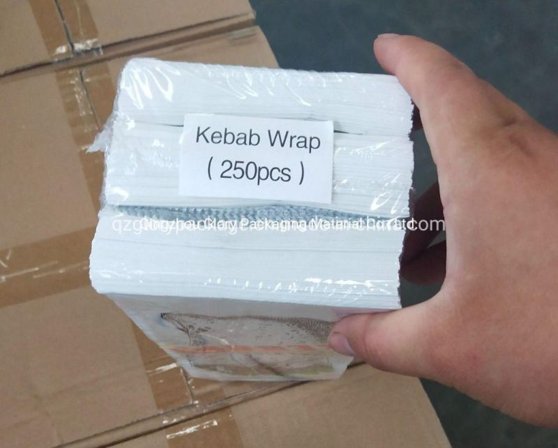 Aluminum Foil Lined Paper Bag for Chicken Kebab Packaging Hot Food