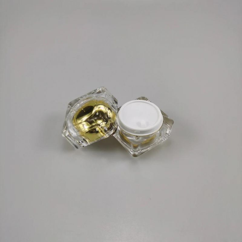 15g 30g 50g Square Gold Acrylic Eye Cream Jar Facial Cream Jar Empty Cosmetic Jar