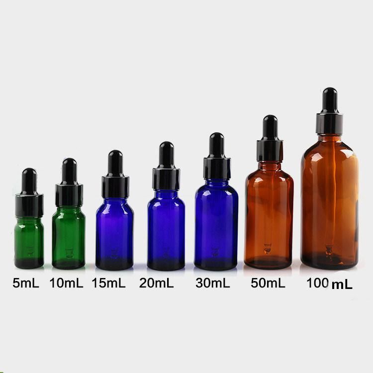 Cobalt Blue Glass 100ml Essenttial Oil Bottle Dropper Cap Container Makeup Tool Vial Packaging Empty Refillable Bottle