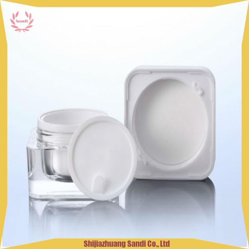 Factory Stock Cosmetic Plastic Acrylic White Color Empty 30g, 50g Face Cream Container